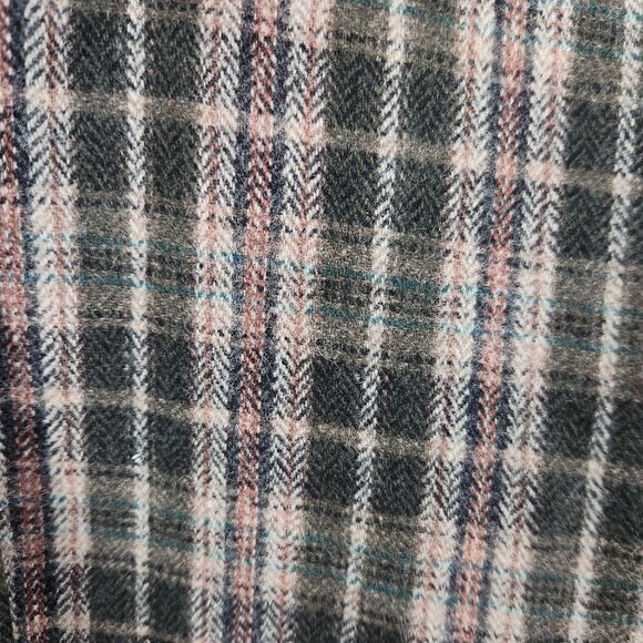 Vtg Woolrich Oatmeal Loden Plaid Long Sleeve Button Down Wool Nylon Blend Shirt - Picture 7 of 7